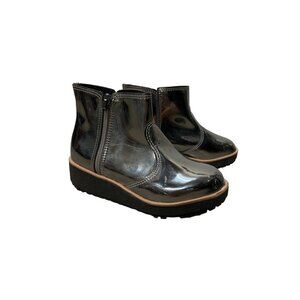 Molekinha Patent Leather Boots Wedge Kids Shoes Space Silver Booties Children